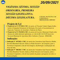 27° Sessão Sessão Ordinária 20/09/2021.