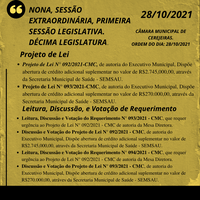 9° Sessão Extraordinária