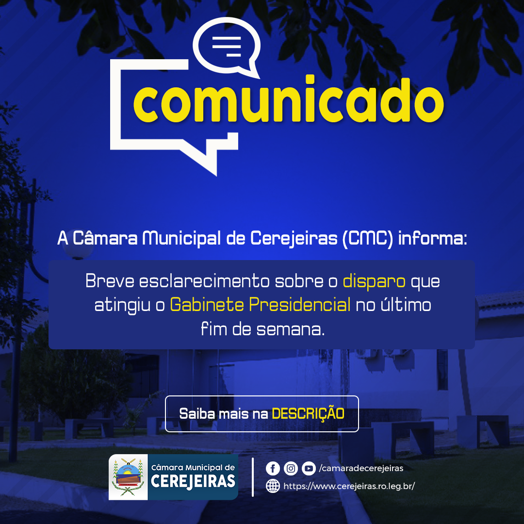 Breve esclarecimento sobre o disparo que atingiu o Gabinete Presidencial no último fim de semana.