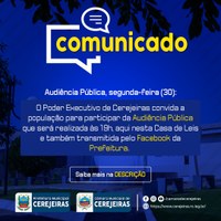 COMUNICADO: Audiência Pública