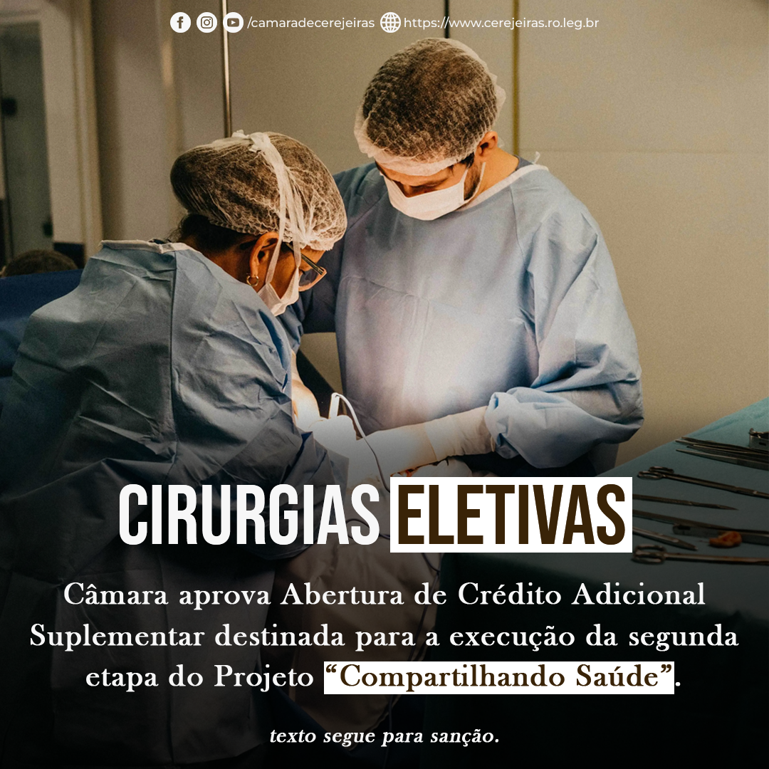 Aprovado Abertura de Crédito para a execução da segunda etapa do Projeto “Compartilhando Saúde”.