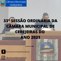 Resumo da 33° Sessão Ordinária 03/11/2021